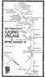 A map of gay businesses in what was then called the "Castro Village"