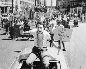 Harvey Milk in the 1978 Gay Pride Parade.